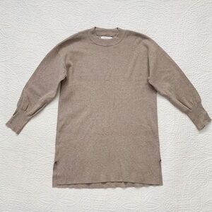 Zara Girls' Knit Sweater Tunic with Side Slit,‎ Taupe